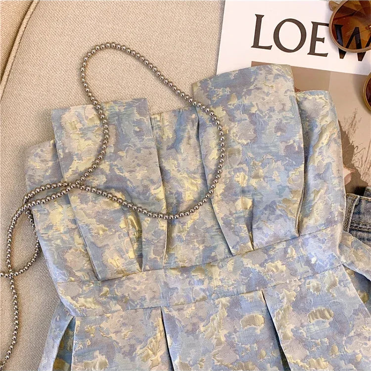 Women Pink Crop Top Vest Y2k Sleeveless Off Shoulder Tank Tops Vintage Fashion Off Shoulder Summer Kawaii Camisole Clothes 2024