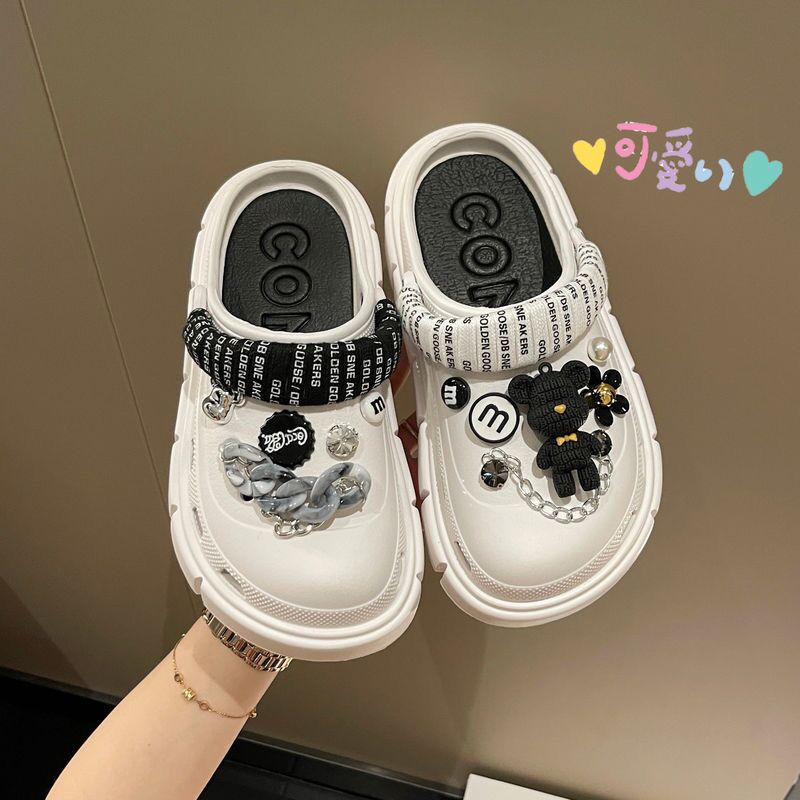 Summer Women Slippers Platform Clogs Outdoor Garden Shoes Female Pool Sandals Bathroom Flip Flops Mules Ladies Beach Slides white DIYchainbudai