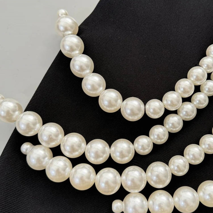 Exquisite Black Velvet Mermaid Gown with Statement Pearl Decor for a Special Occasion Dress