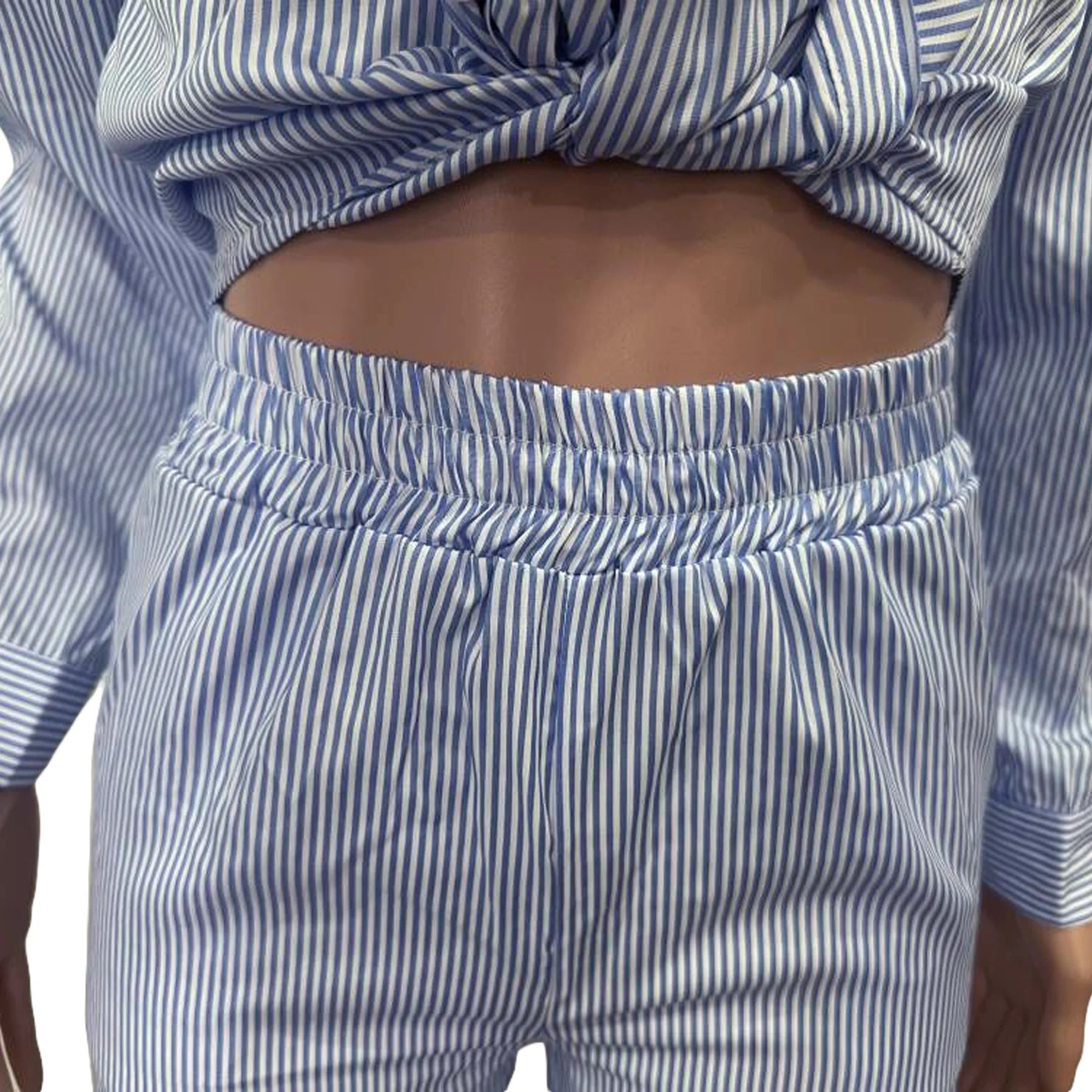 Street Striped Print Women's Set Full Sleeve Shirt and Shorts Suit 2024 Cute Girl Summer Two 2Piece Set Outfit Tracksuit