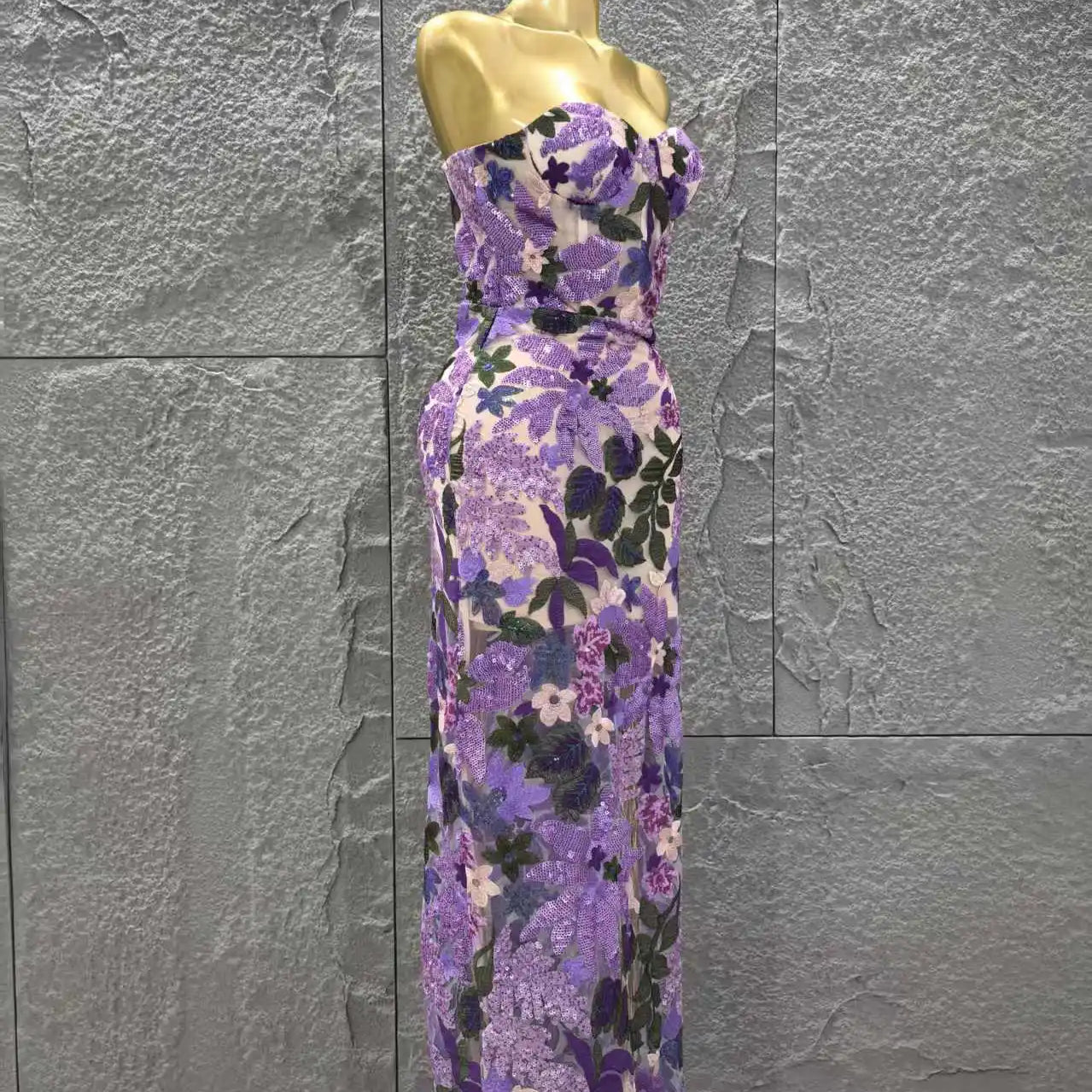 Women Sexy Strapless Embroidery Bodycon Long Dress Celebrate Evening Party Vacation Girls' Birthday Outfit