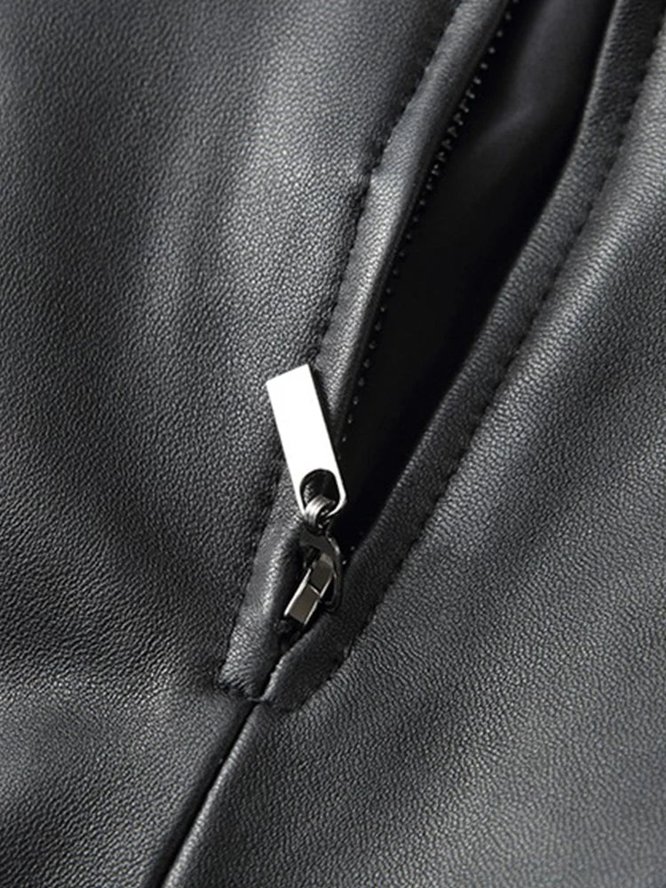 Spring Black Long Luxury Clothes for Women with Sashes High Waist A Line Midi Pu Leather Skirt Runway High Fashion 2023