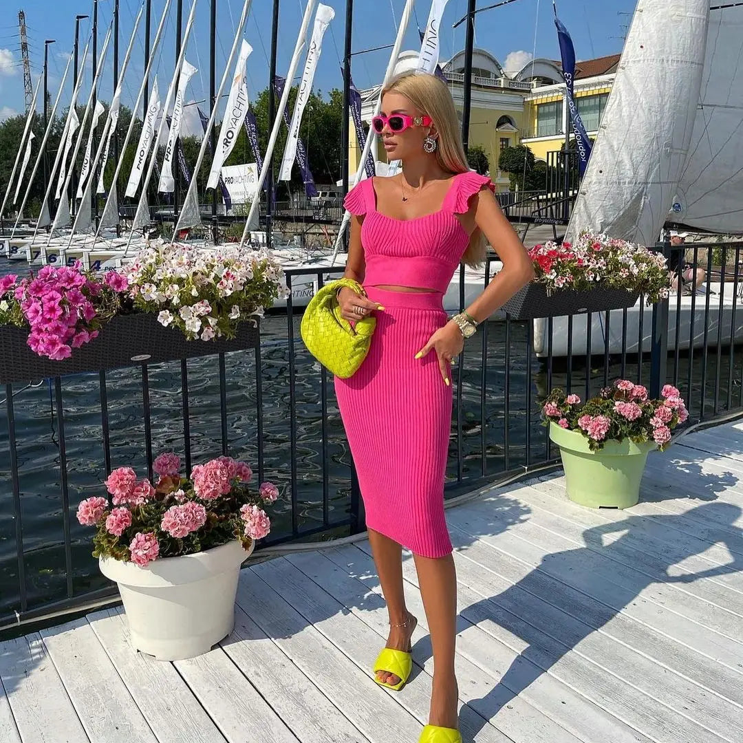 7 Colors Summer Style Women Sexy 2 Pieces Bodycon Mini Dress Nightclub Celebrate Party Fashion Dress Bandage Birthday Dress