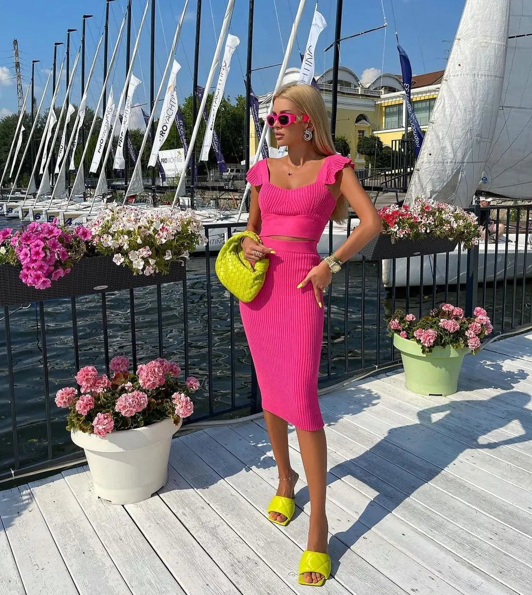 7 Colors Summer Style Women Sexy 2 Pieces Bodycon Mini Dress Nightclub Celebrate Party Fashion Dress Bandage Birthday Dress