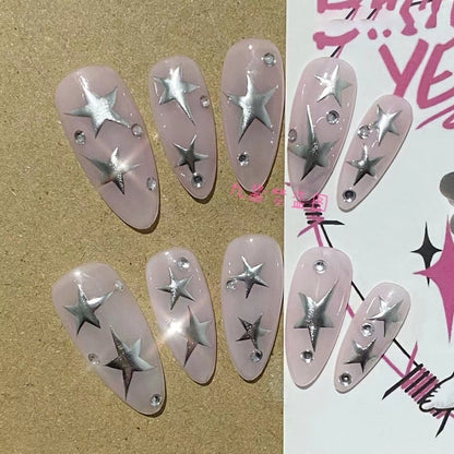 Été plage voyage vacances Hello Kitty conque ongles fille bleu jeunesse travail manuel personnalisable faux ongles fille soeur cadeau 