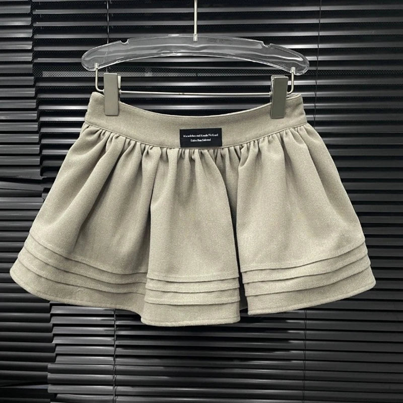 Autumn Winter New Fashion Loose Versatile Cotton Jacket Solid Color Short Skirt Two-Piece Set For Women 11A07637