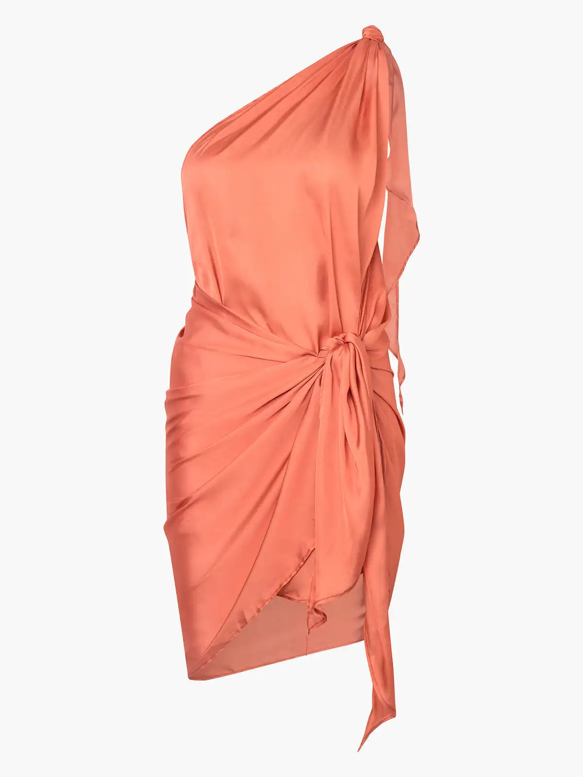 Women's One-Piece Swimsuit Solid Color One Shoulder Beach Dress Luxury Bikini Set Summer Vacation Bathing Suit Beachwear 2024 Orange