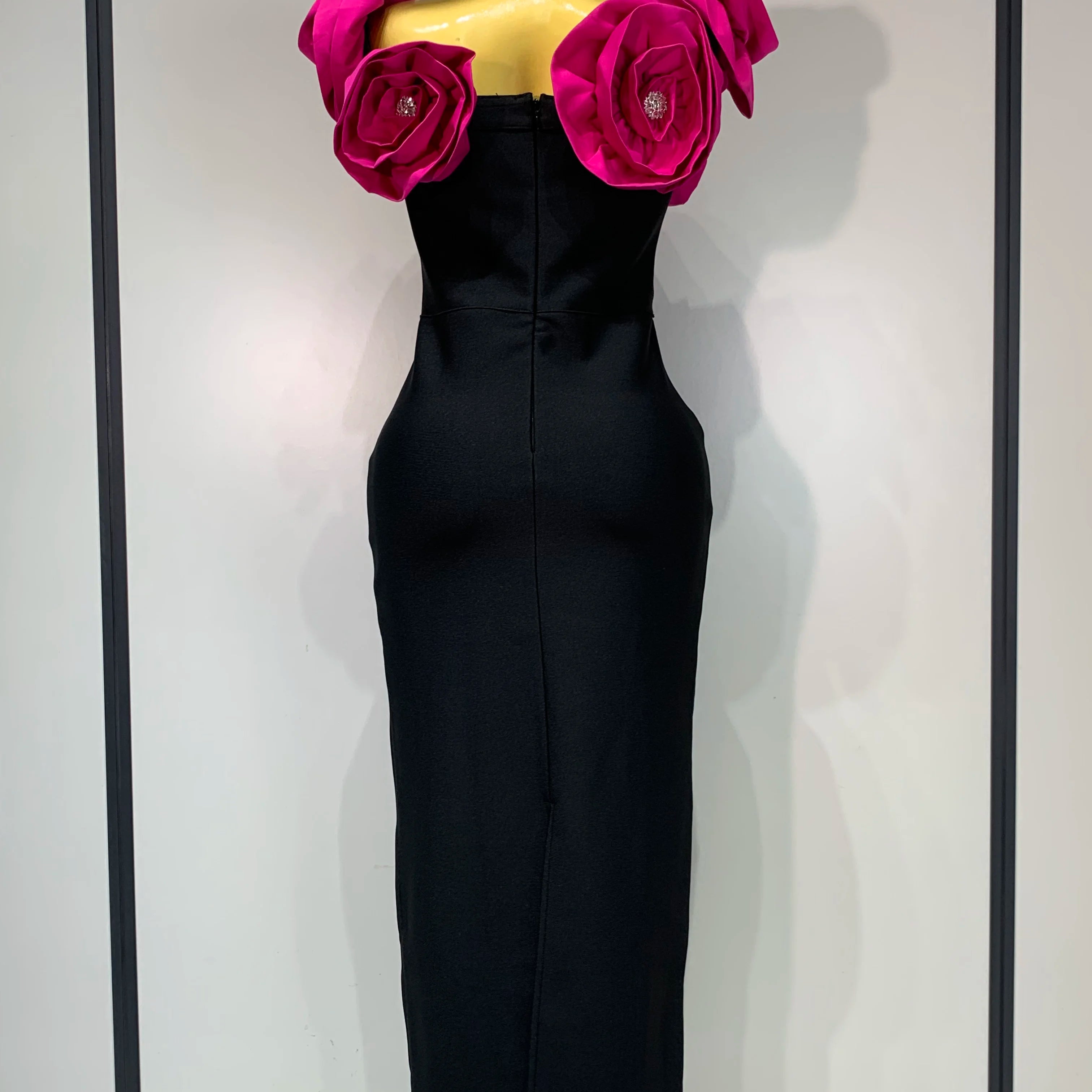 Women 2025 Sexy Off Shoulder Flower Diamonds Bodycon Bandage Dress 2025 Celebrity Elegant Evening Luxury Birthday Party Dresses