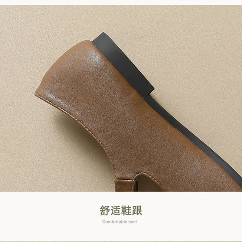 New spring women's outerwear shoes Round toe design Mary Jane shoes Ladies' casual flat shoes Work boat shoes Large sizes 41-43