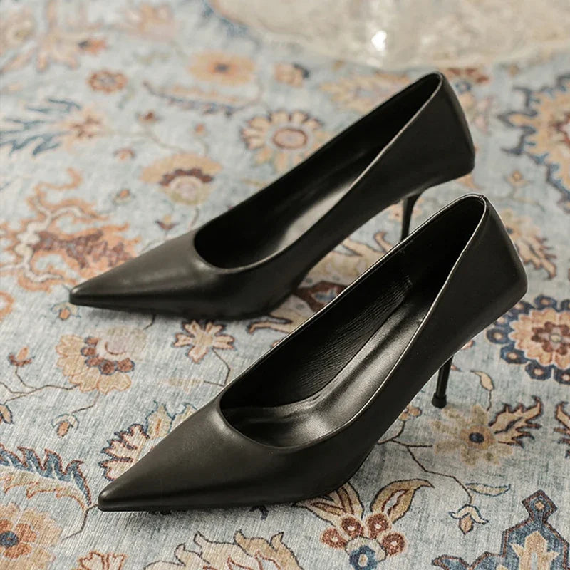 Eiyken SexyGreen Thin High Heels Pumps Women Pointed Toe Slip On Shoes Elegant Prom Wedding Stripper Ladies Sandals Black