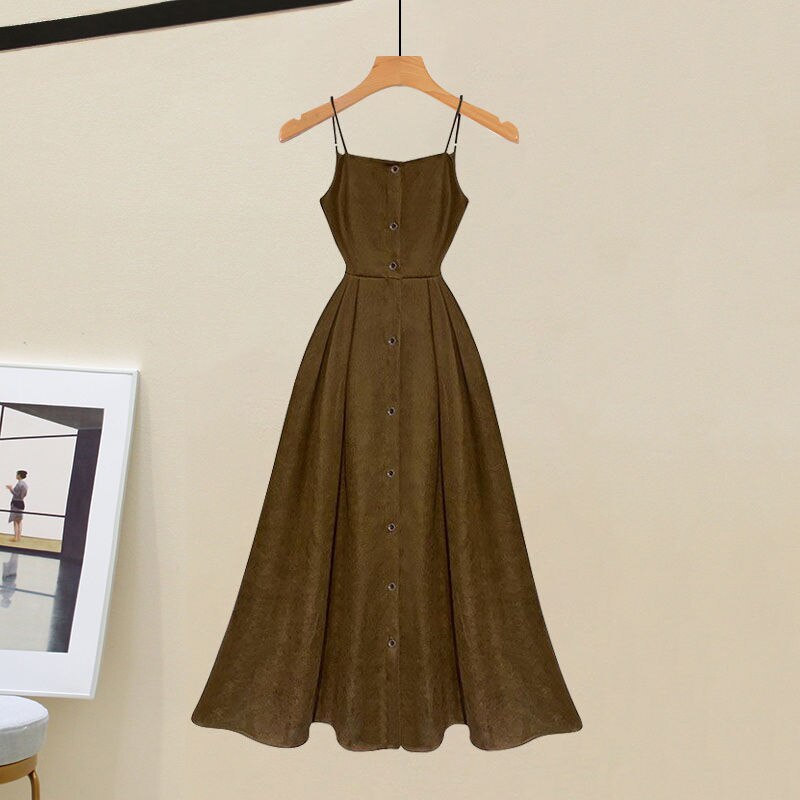 Women's Spring Autumn Single/outfits 2024 New Age Reducing Slim Covering Sweater with Waist Wrapped Dress Two Piece Set Only Dress-01