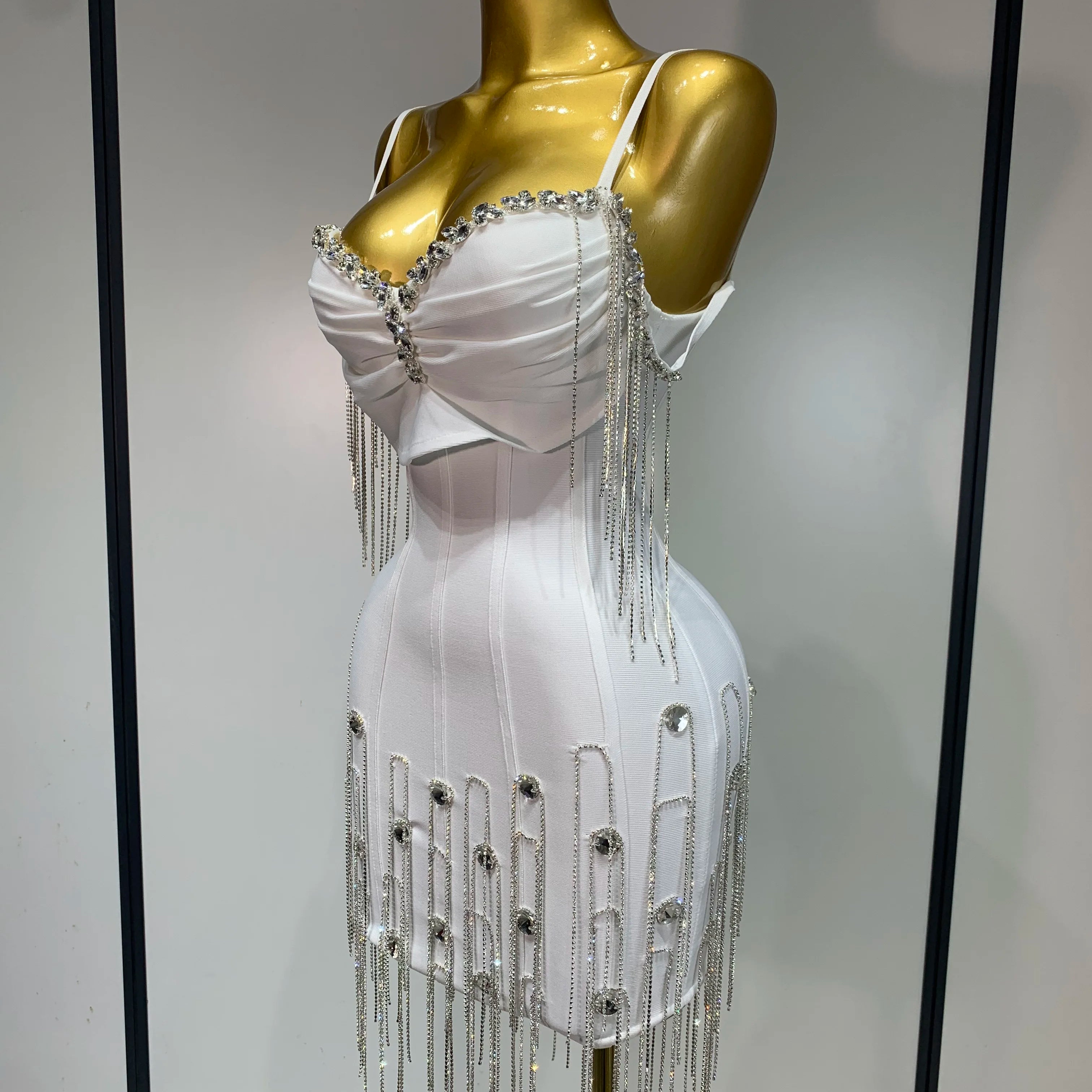 Women Sexy Backless Spaghetti Strap Bodycon Sleeveless Bandage Dress 2025 Elegant Prom Gown Club Evening Party Birthday Dresses