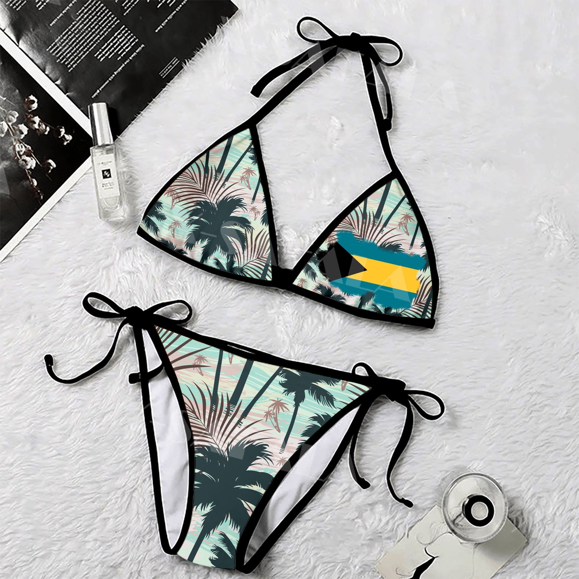 The West Indies Beautiful Bahamas Flag 3D Print Women Micro Bikini Set Summer Beachwear Sexy Beach Bathing Suits