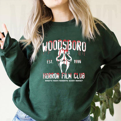 Scream Movie Woodsboro High Sweatshirt Ghostface Graphic Sweater Horror Film Club Halloween Crewneck Sweatshirts Hipster Tops