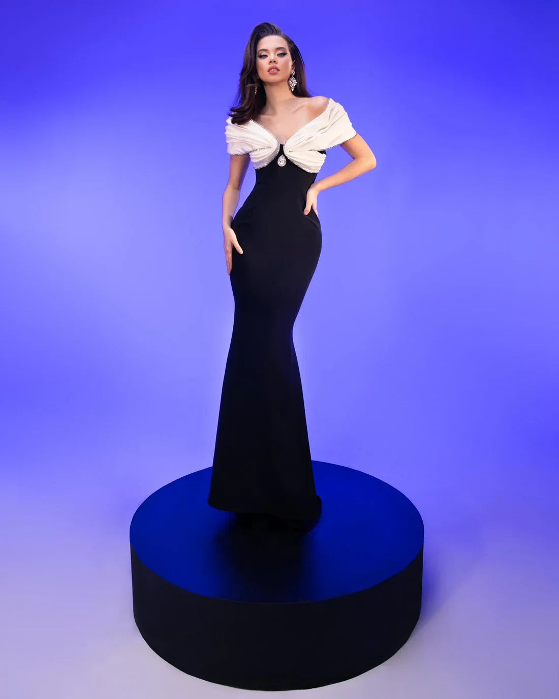 Women Sexy Strapless Puff Sleeve Off the Shoulder Bodycon Long Bandage Dress Cocktail Fashion Celebrate Evening Wear black