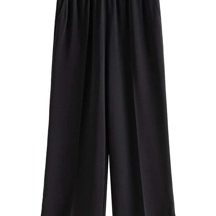 DUSHU Simple Commuting Style Versatile Straight Casual Pants for Women's Spring New High Waisted Long Trousers Female