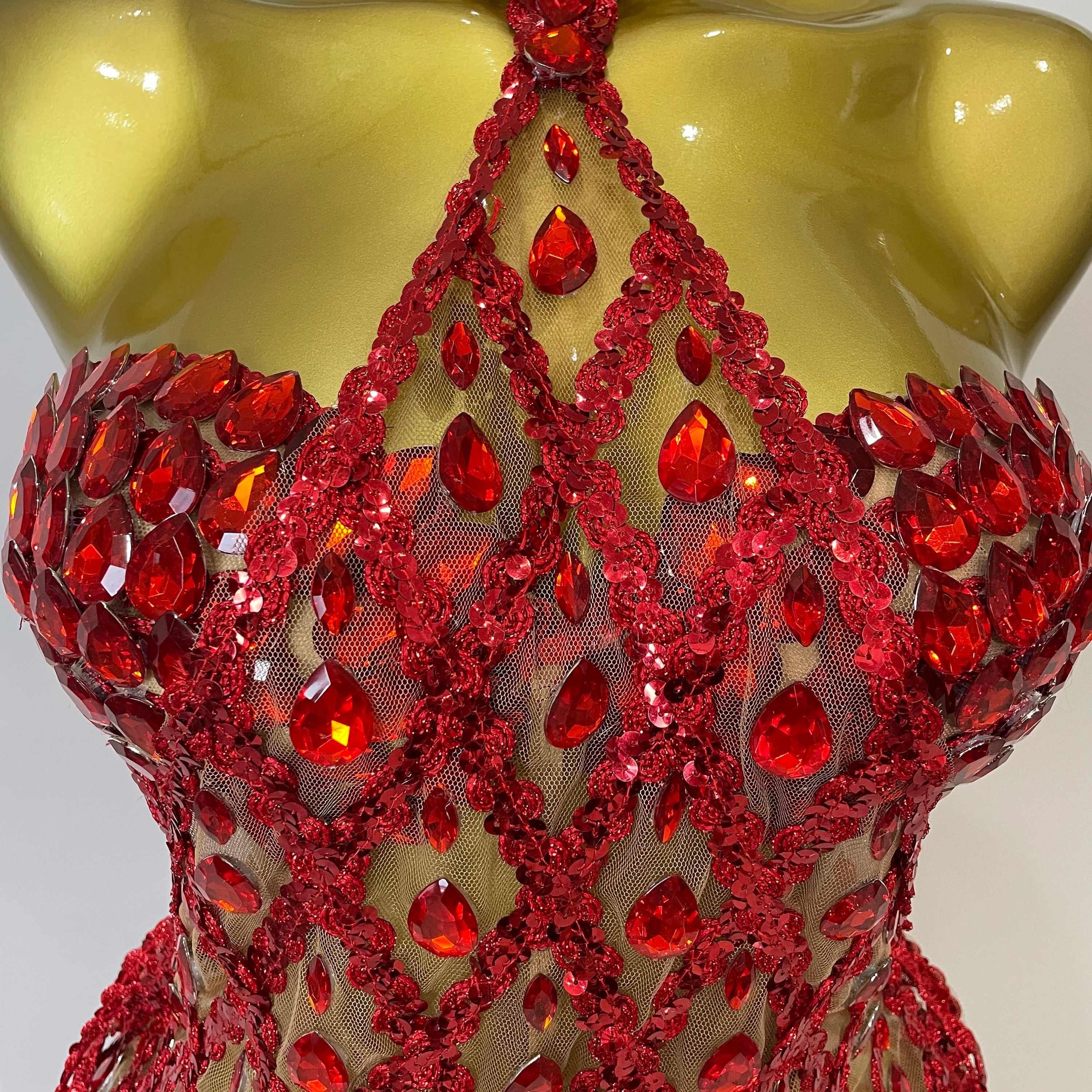 Sparkly Sequin Diamond MeshTransparent Top Dress Two Piece Set Women 2025 Sexy Evening Party Celebrate Birthday Photo Shoot Wear