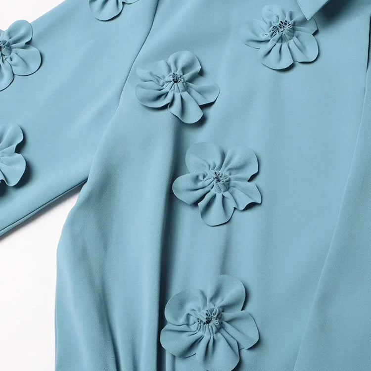 Floral Spliced Designer Casual Jumpsuits for Women Lapel Long Sleeve High Waist Temperament Office Lady Fashion Rompers Jumpsuit