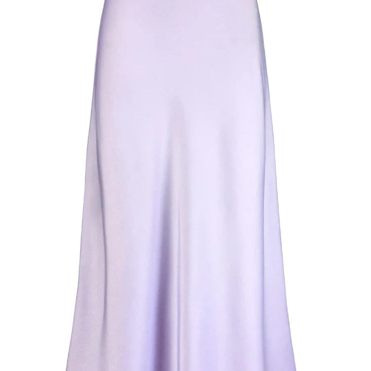 Women Satin Silk Skirts Summer Spring Korean Fashion Clothing Office Ladies Long Skirt Elegant Black Maxi Skirts for Women Light Purple
