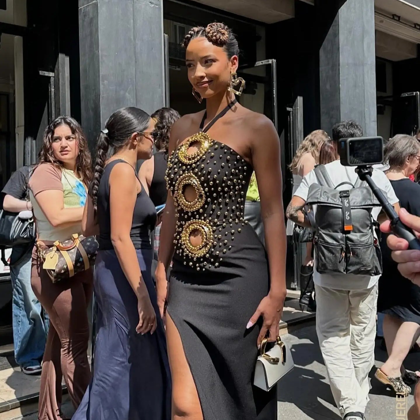 Black Color Women Sexy Halter Off the Shoulder Golden Beading Bodycon Bandage Long Dress Evening Party Celebrate Outfit