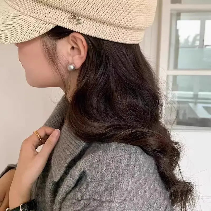 ALA Rising|L Gray Pearl Elegant Women Earing Unique Design Women Fashion Accessaries Office Lady Earing