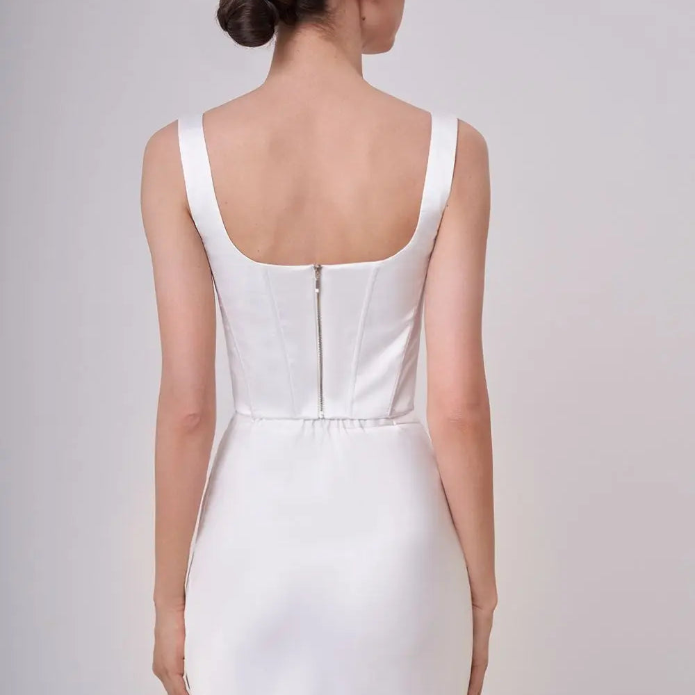 Black White Women Sexy Sleeveless Florals 2 Pieces Bodycon Midi Bandage Dress Elegant Evening Party Celebrate Homecoming Dress