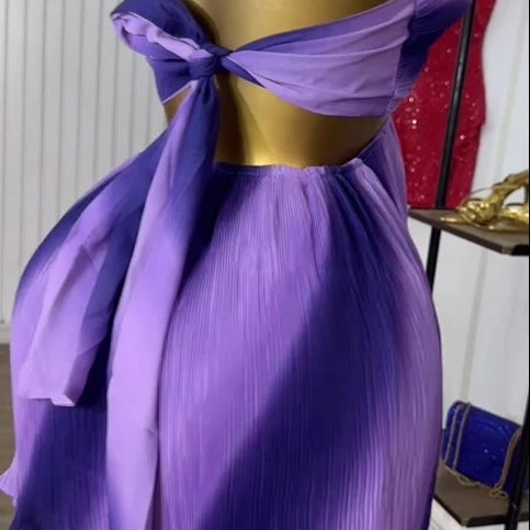 CM.YAYA Women Sleeveless Strap Gradient Printed Big Swing Dress 2025 Beach Holiday Evening Night Party Vestidos Sexy Dresses