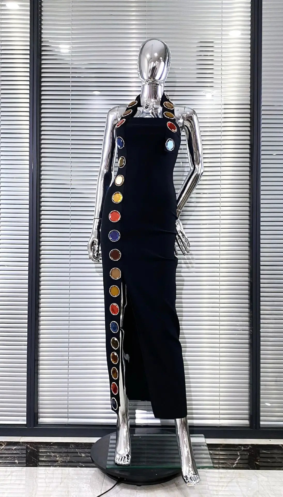 Women Sexy Halter Off the Shoulder Shinning Sequined Bodycon Long Bandage Dress Celebrate Evening Party Birthday Fashion Outfit black