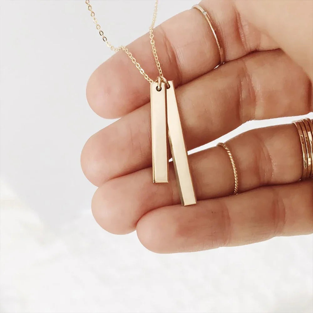 eManco 10PCS Stainless Steel Gold Color New Fashion Necklace Pendants Short Long Statement Women Minimalist Colar Gift Jewelry