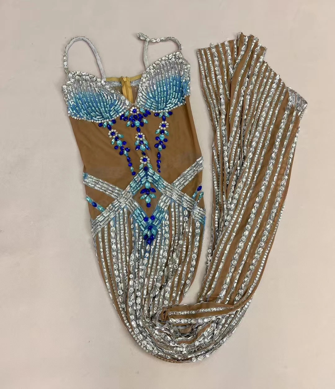 High-end Sexy Evening Gown for Women Sparkly Crystals High Side Slits Elegant Dress Birthday Prom Ball Luxury Strap Dress Jingyu