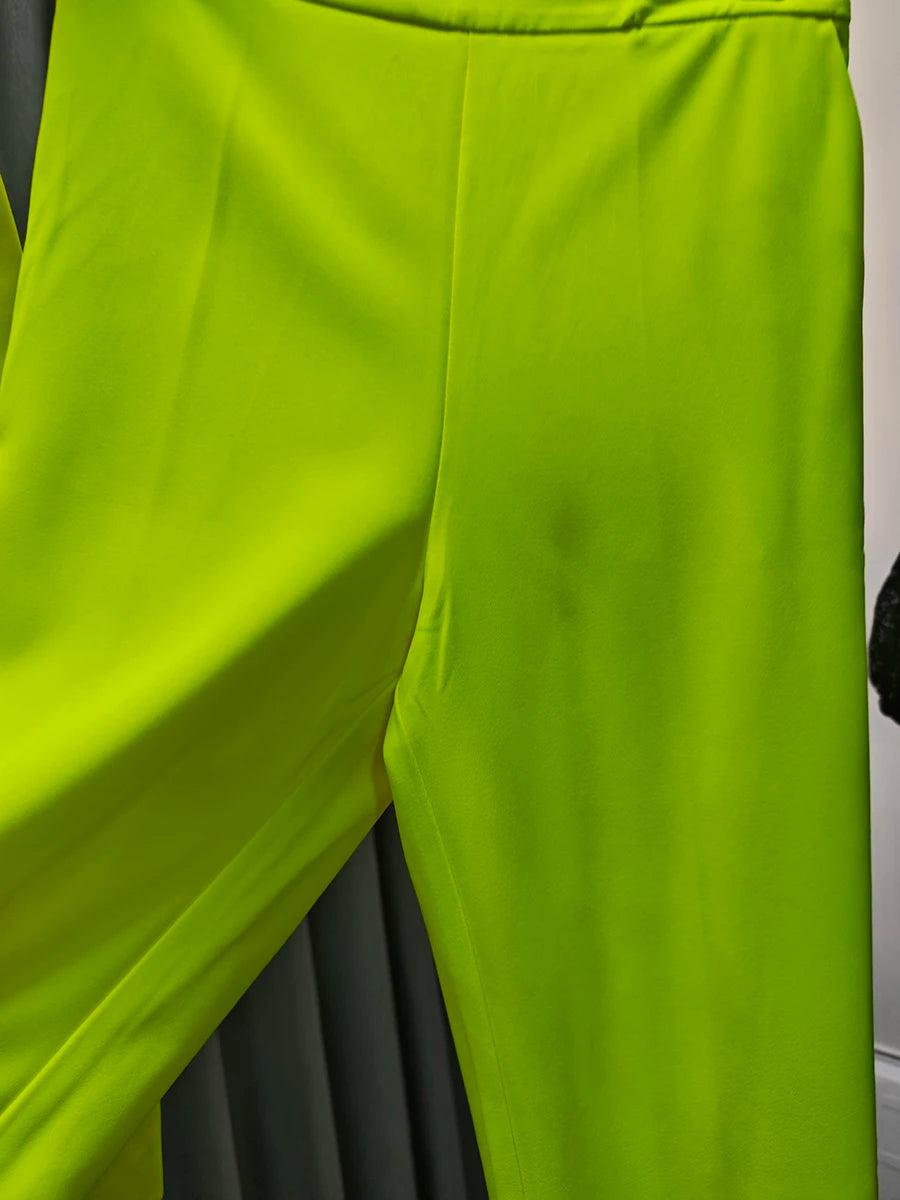 Solid Two Piece Set for Women Lapel Long Sleeves Patchwork Pockets Loose Blazer High Waist Pant Sets Female Clothes