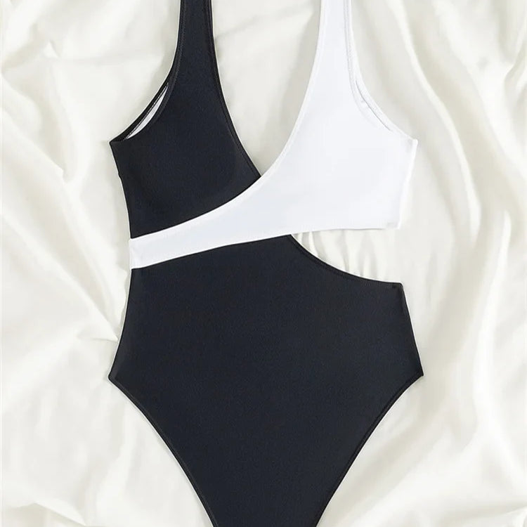 One Piece Women Hollow Out Swimwear New Solid V Neck Swimsuit Sexy Monokini Bodysuit Bathing Suit Female Summer Beach Wear