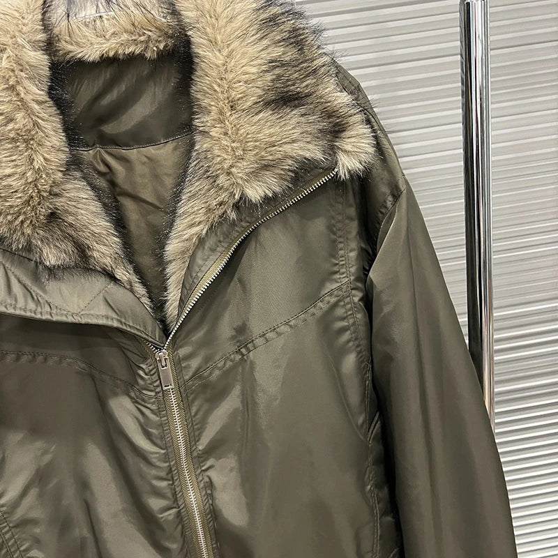 Autumn Winter New Fur Collar Cotton-padded Jacket For Women Loose Casual Short Warm Coat Female Trend 11A07564