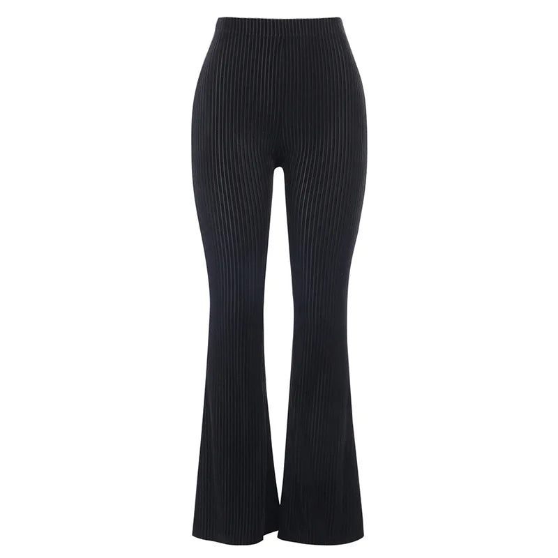 Y2K Gothic Black Lace Mesh Flared Pants Sexy Harajuku Aesthetic See Through Long Trousers Vintage Women Summer Pants Streetwear 92481P