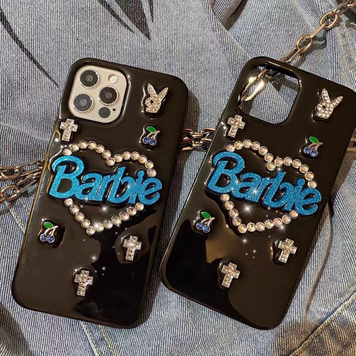 Y2K Girls Barbie Letter Phone Case Fashion Women Protective Case for Iphone14Promax Anime Female Pvc Cell Shell Cover Accesssory