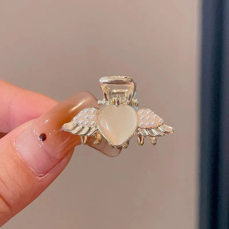 Mini Pearl Hair Claws Clips for Women Elegant Rhinestone Headwear Hairpins Hair Crab Barrettes Hair Accessories for Women l One Size