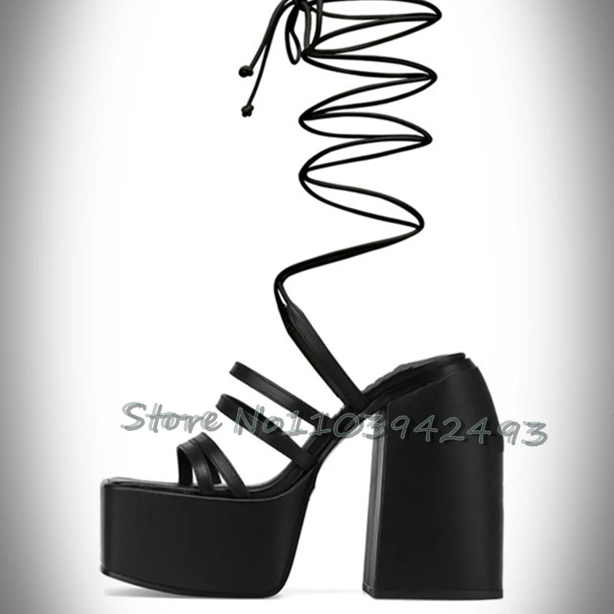 Women's Fashionable Heeled Sandals Summer Shoes Featuring Colorful Thick-soled Spiral High Heels Platform Multi Strappy Shoe New