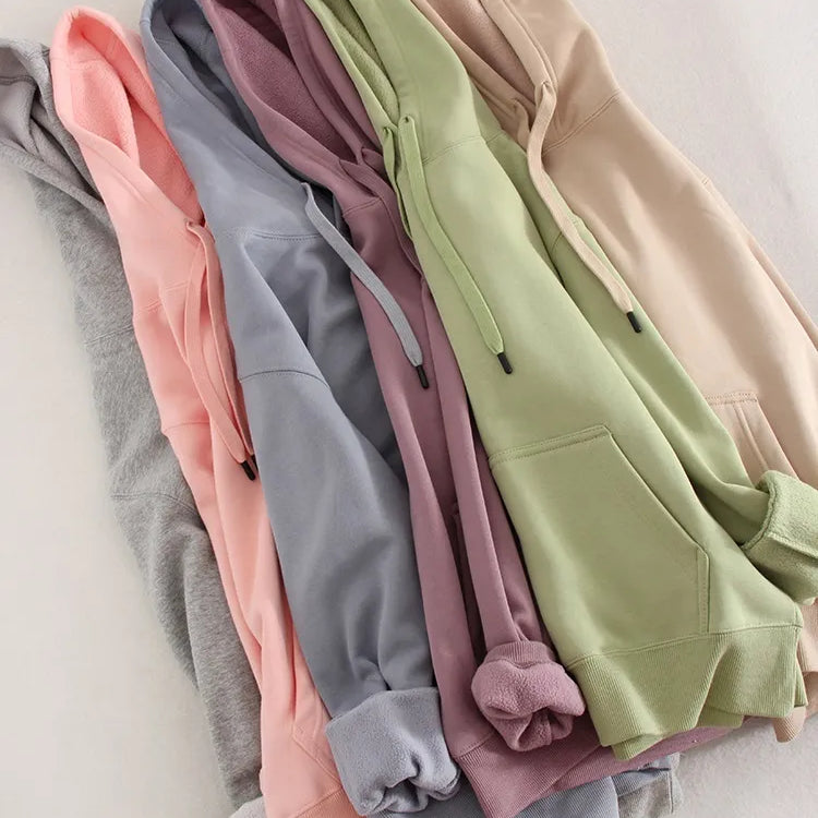 Streamgirl Winter Warm Fleece Hoodies For Women Green White Loose Sweatshirts With Hoodie Pink Pullover Hoodies Women Velvet Top
