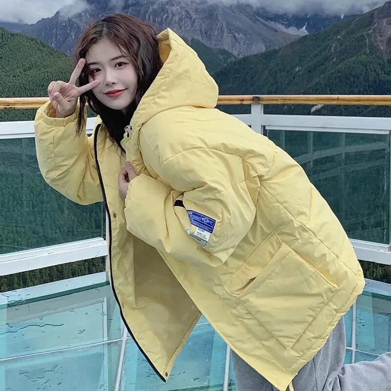 Winter Cotton Coat Women'S Short Korean Style 2024 New Bread Coat Winter Loose Cotton Jacket Thickened Cotton Coat Trendy Jacket