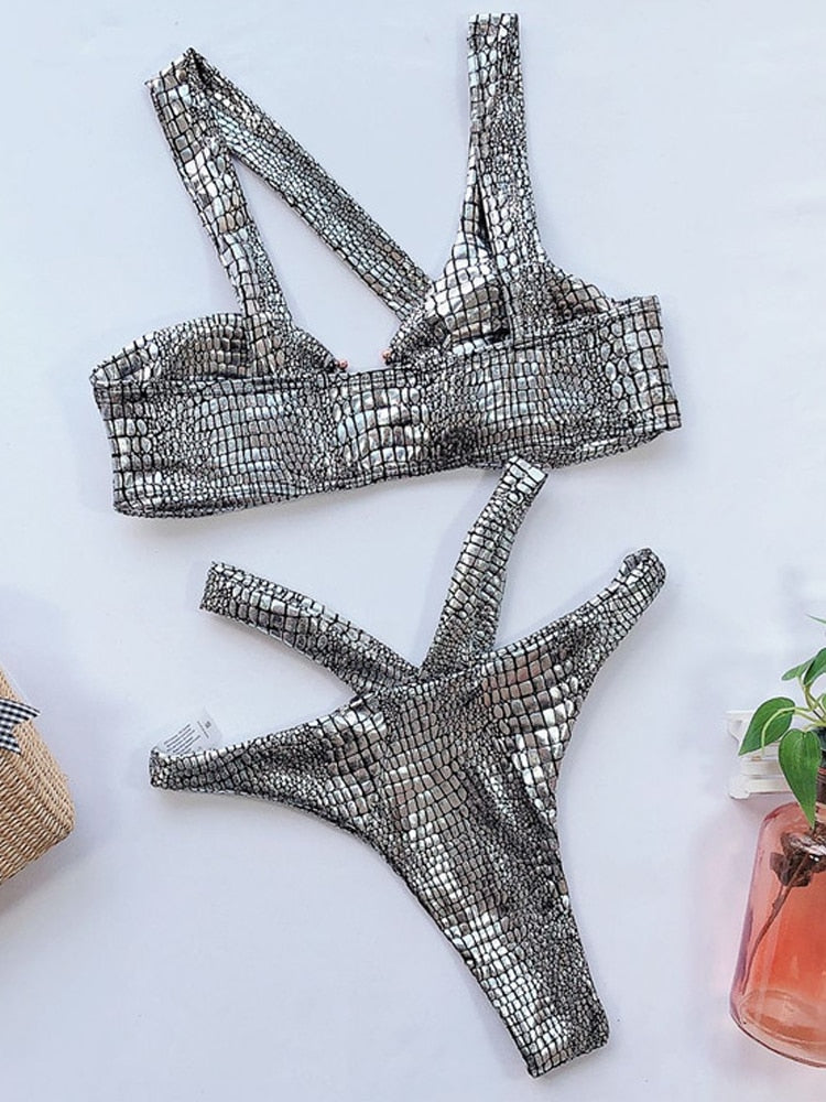 Vigorashely Bandage Swimwear Sexy Snake Bikini 2024