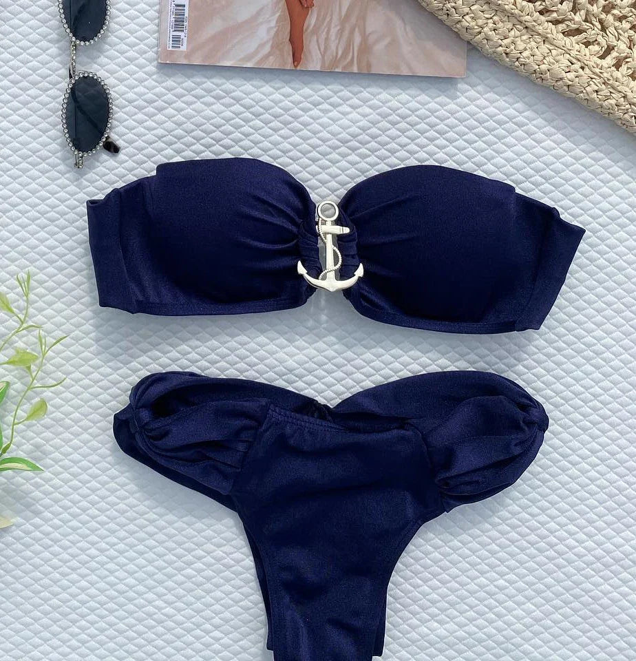 Summer Push Up Bikini Sets Solid Women's Swimsuit Vintage Print Swimwear Vacation Bathing Suit Sexy Summer Outfits Beachwear 23