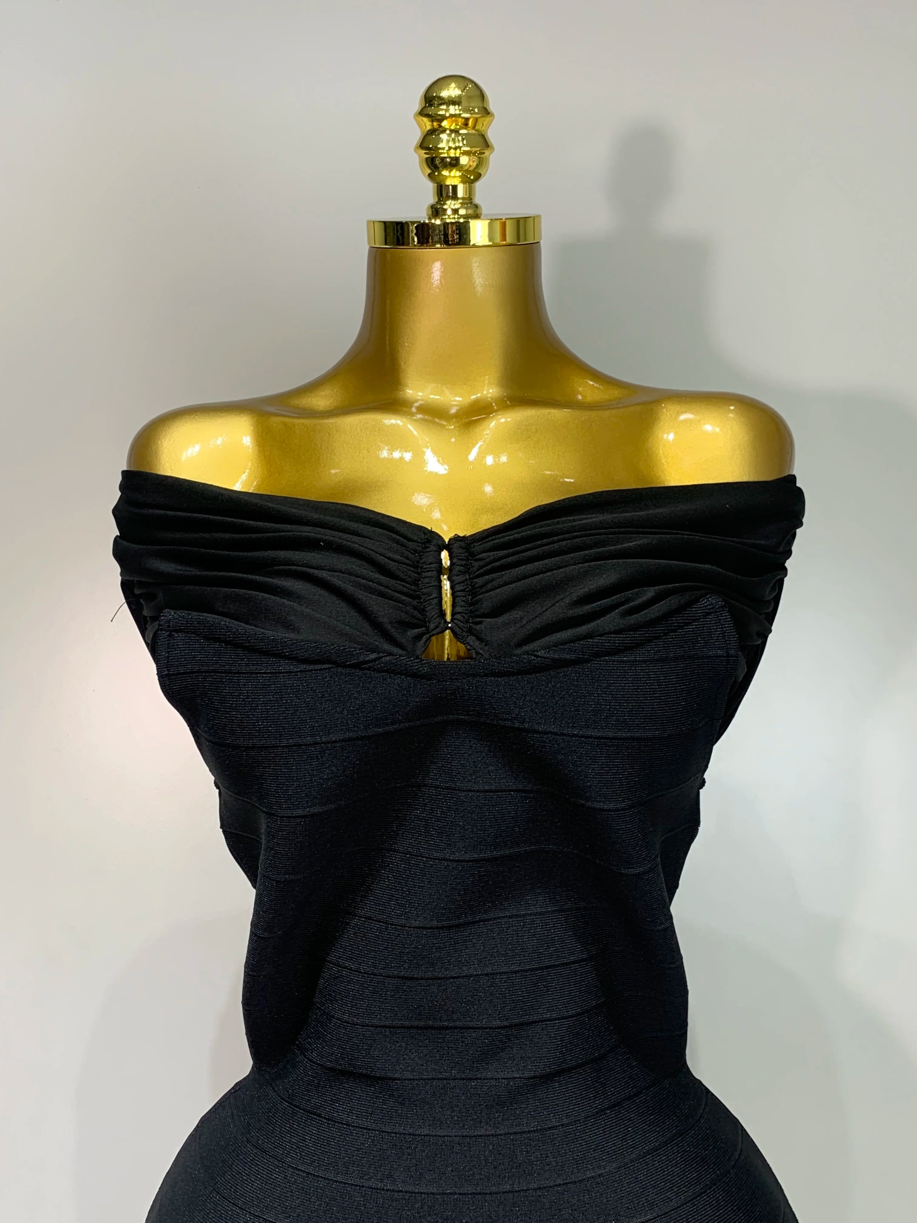 Fashion Sexy Strapless 2025 Black Off-shoulder Mini Bodycon Bandade Dress Celebrity Cocktail Party Luxury Birthday Club Dresses