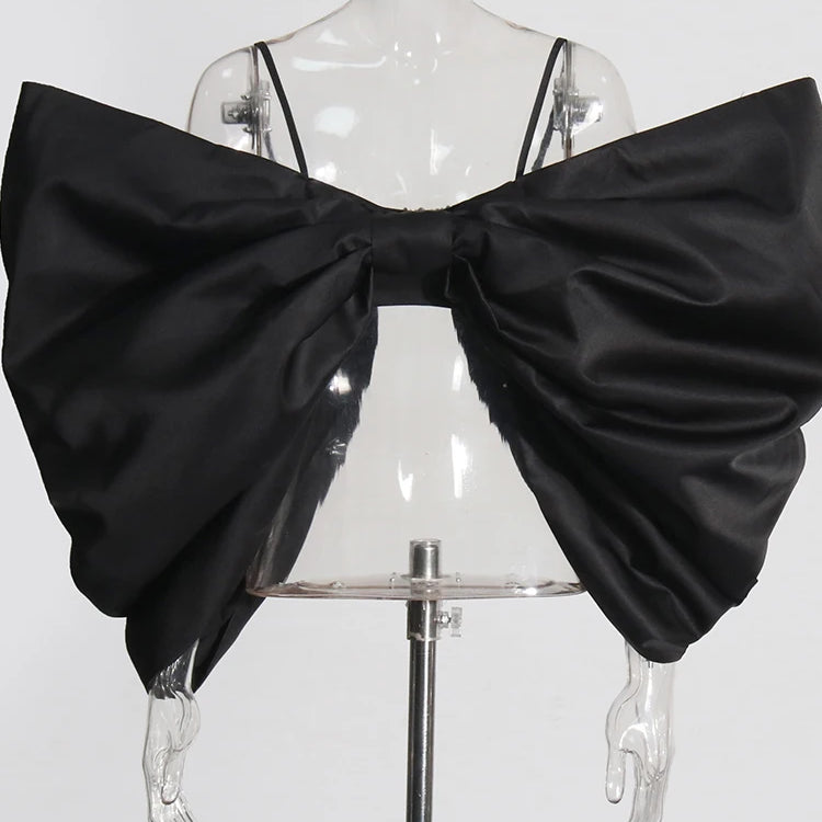 Solid Sexy Slimming Bowknot Tank Tops For Women Square Collar Sleeveless Backless Designer Camisole Vest Female New