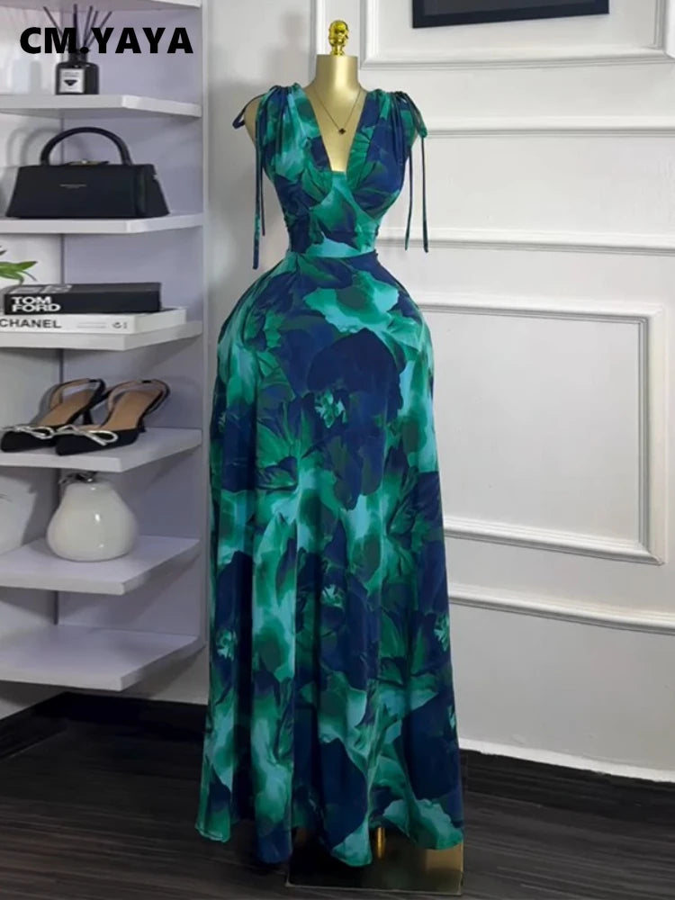 Women Tie Dye Printed Sleeveless Big Swing Maxi Long Dress 2025 Summer Holiday Birthday Sexy Club Party Evening Dresses