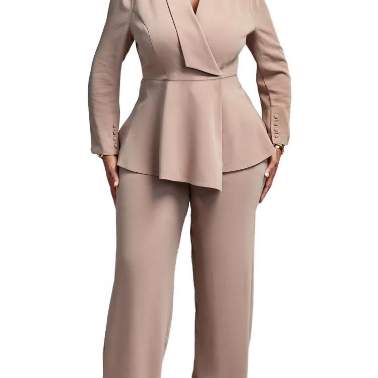 2 Piece Women Sets 2025 Plus Size Spring Autumn Matching Sets Red Two Pieces Sets Top Pants Suits Outfits Clothing