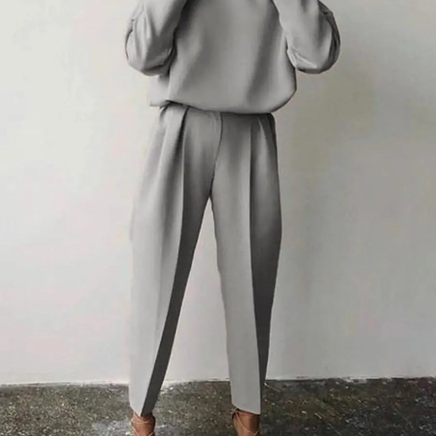 2 Piece Sets Women Outfits Simple Solid Tracksuit Drawstring Sportswear Joggers 2pcs Sets Spring Autumn Winter Clothing 3xl Gray