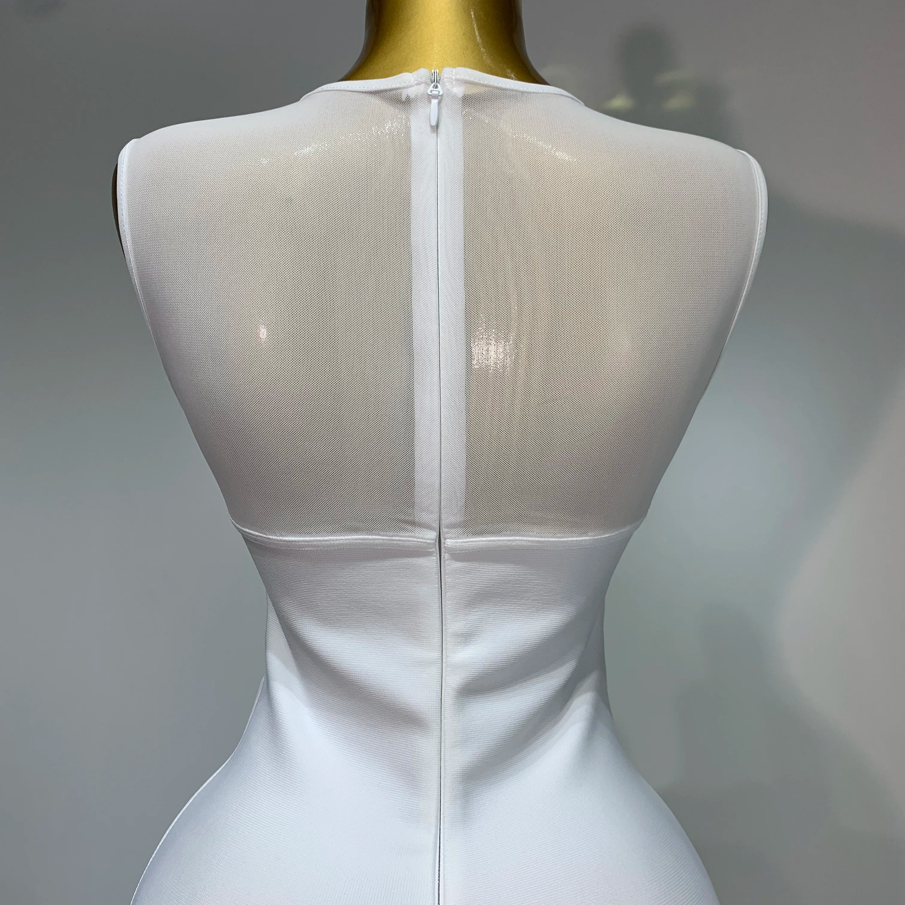 Sexy O Neck Mesh Bodycon Bandage Dress Evening Party Gown 2025 Celebrity Elegant Luxury Birthday Club Dresses