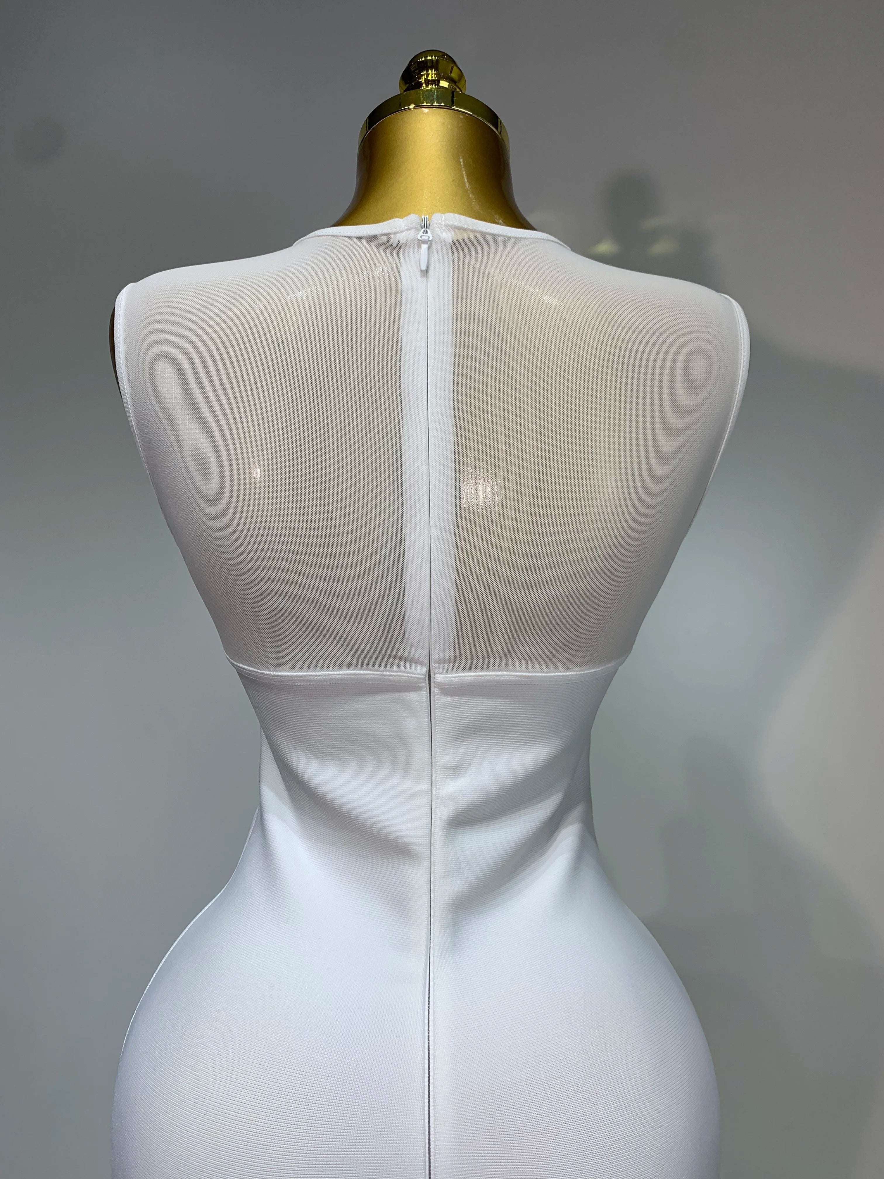 Sexy O Neck Mesh Bodycon Bandage Dress Evening Party Gown 2025 Celebrity Elegant Luxury Birthday Club Dresses