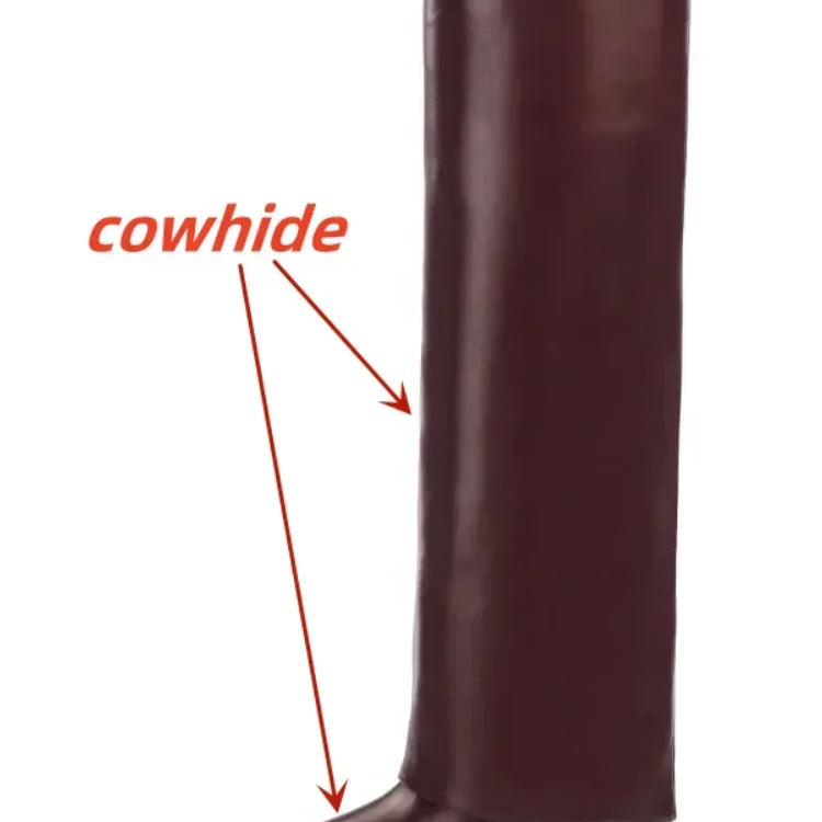 European and American Metal Lock Fasteners for High Tube Skirts, Boot Slopes, Leg Sleeves, Knee Length Boots, Platform Boots S76wine cowhide