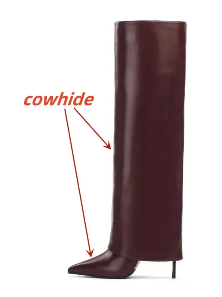 European and American Metal Lock Fasteners for High Tube Skirts, Boot Slopes, Leg Sleeves, Knee Length Boots, Platform Boots S76wine cowhide